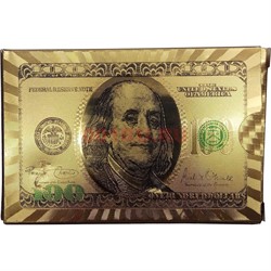 Карты из металлизированного пластика «100 долларов» в золотом цвете - фото 114997