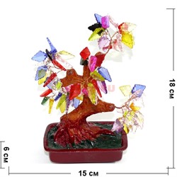 Дерево счастья с разноцветными листьями 18 см - фото 115933