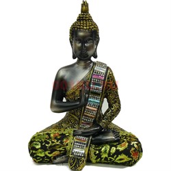 Будда в позе лотоса (NS-70) с тканью высота 15 см - фото 116109