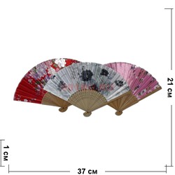 Веер шелковый цвета в ассортименте - фото 117196