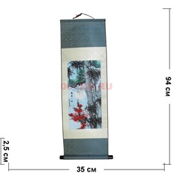 Панно шелковое 90x30 см «Бамбук и Сакура» (S-099) - фото 117232