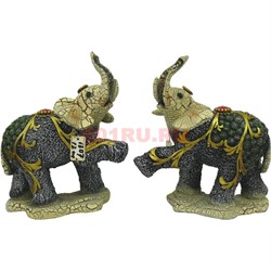Два слона из полистоуна (KL-1307) цена за пару 19 см высота - фото 118226