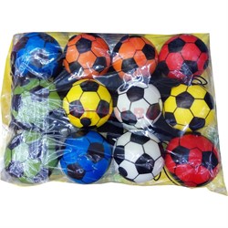 Мячик футбольный мягкий на резинке 12 шт/упаковка - фото 118865