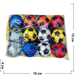 Мячик футбольный мягкий на резинке 12 шт/упаковка - фото 118866
