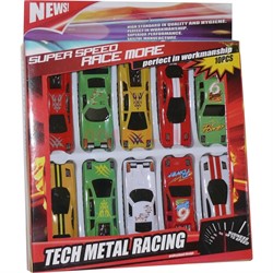 Машинки малые металл 10 шт Tech Metal Racing - фото 119067