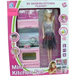 Кукла с кухонной мебелью Mini Kitchen Set - фото 119448