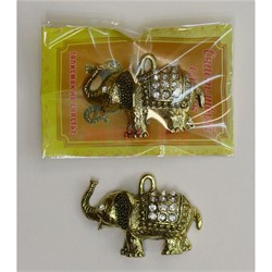 Кошельковый амулет Слон со стазами - фото 119708