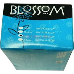 Перчатки Blossom латексные размер S 25 пар диагностические синие - фото 120553
