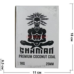 Уголь для кальяна Shaman 25 мм кокосовый 1 кг - фото 121208
