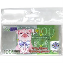 Магнит символ 2019 года Свинья «100 евро» - фото 121266