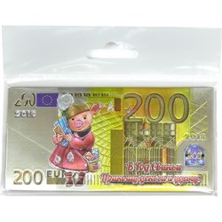 Магнит символ 2019 года Свинья «200 евро» - фото 121268