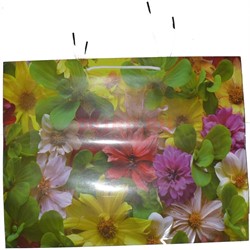 Пакет подарочный с цветами 40x31 горизонтальный 20 шт/уп - фото 121784