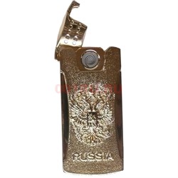 Зажигалка ЮСБ спиральная герб России 2 цвета - фото 122628