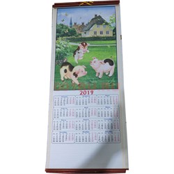 Календарь из рисовой бумаги символ 2019 года Свинья 5-6 моделей - фото 123155