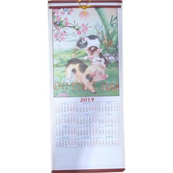 Календарь из рисовой бумаги символ 2019 года Свинья 5-6 моделей - фото 123161