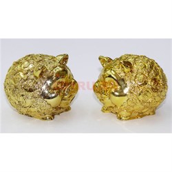 2 свинки под золото полистоун копилка (NS-529) символ 2019 года - фото 123635
