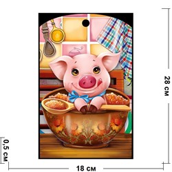 Доска разделочная 28х18 см «свинка с красной икрой» - фото 124270