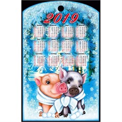 Доска разделочная 28х18 см «календарь и 2 свинки» - фото 124283
