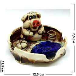 Пепельница керамическая «Свин» символ 2019 года - фото 124605