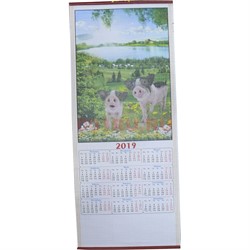 Календарь со свинками из рисовой бумаги 100 шт/кор символ 2019 года - фото 124871