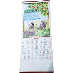 Календарь со свинками из рисовой бумаги 100 шт/кор символ 2019 года - фото 124877
