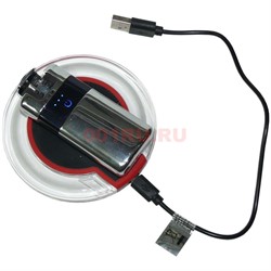 Зажигалка USB разрядная сенсорная с беспроводной зарядкой - фото 125081