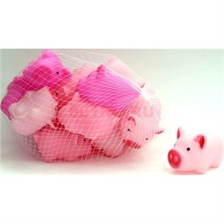 Свинка резиновая мягкая пищащая 20 шт/уп - фото 125713