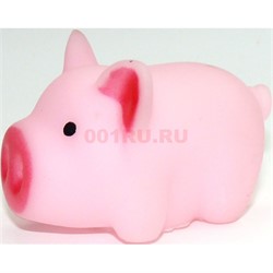 Свинка резиновая мягкая пищащая 20 шт/уп - фото 125714