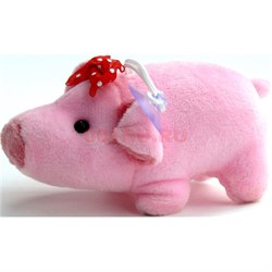 Свинка мягкая игрушка (Pig-27) с присоской 24 шт/уп - фото 125724