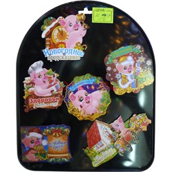 Магнит символ 2019 года (AL-28) Свинки 50 шт/уп деревянные - фото 125792