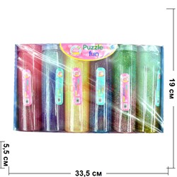 Лизун мялка банка 420 гр цветной с блестками 6 шт/уп - фото 126071