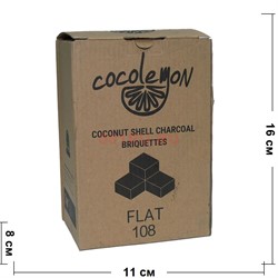 Уголь для кальяна Cocolemon кокосовый 108 кубиков Flat - фото 126296