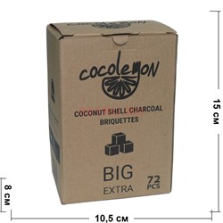 Уголь для кальяна Cocolemon кокосовый 72 кубика Big Extra - фото 126299