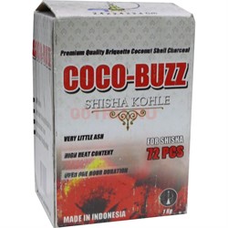Уголь для кальяна Coco-Buzz 72 кубика 1 кг - фото 126300