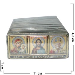 Икона-оберег "тройка" на липучке с ликами святых 50 шт/упаковка - фото 127805