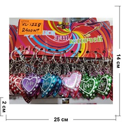 Брелок (KL-1228) сердце Love разноцветное 120 шт/уп - фото 128196