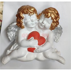 Два ангелочка с сердцем (гипс) 13 см - фото 128272