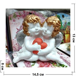 Два ангелочка с сердцем (гипс) 13 см - фото 128273