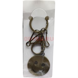 Брелок металлический «смайлик» под бронзу - фото 128482