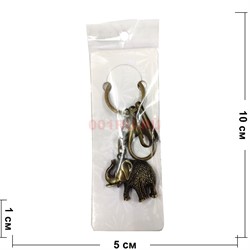 Брелок металлический «слоник» под бронзу - фото 128485