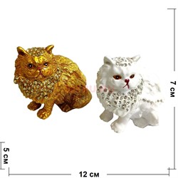 Шкатулка со стразами «котик» 2 цвета - фото 128592