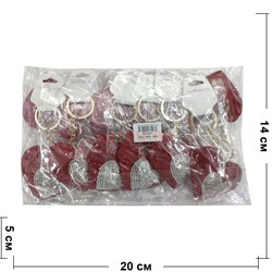 Брелок (HR-D8-123) Сердце (стразы, кожзам) 12 шт/уп - фото 129096