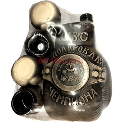 Бутылка керамическая «Пояс чемпиона» + 4 рюмки - фото 129637