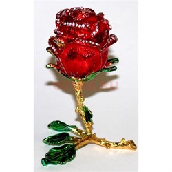 Шкатулка со стразами «Роза» (2034) высота 10,5 см - фото 129782