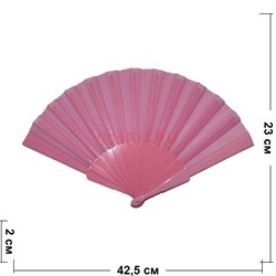 Веер розовый однотонный 12 шт/уп - фото 130042