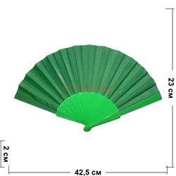 Веер зеленый однотонный 12 шт/уп - фото 130048