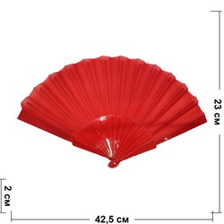 Веер красный однотонный 12 шт/уп - фото 130057