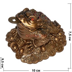 Жаба Фэншуй из полистоуна (108206) фигурка 7,5х10 см - фото 130072