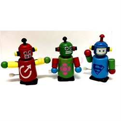 Игрушка деревянная «Робот танцующий» заводная - фото 130164