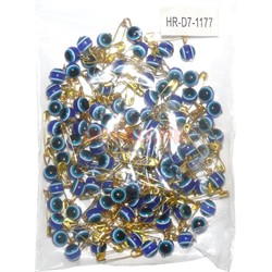 Булавка под золото со сглазом (1177) цвет синий 100 шт - фото 130324